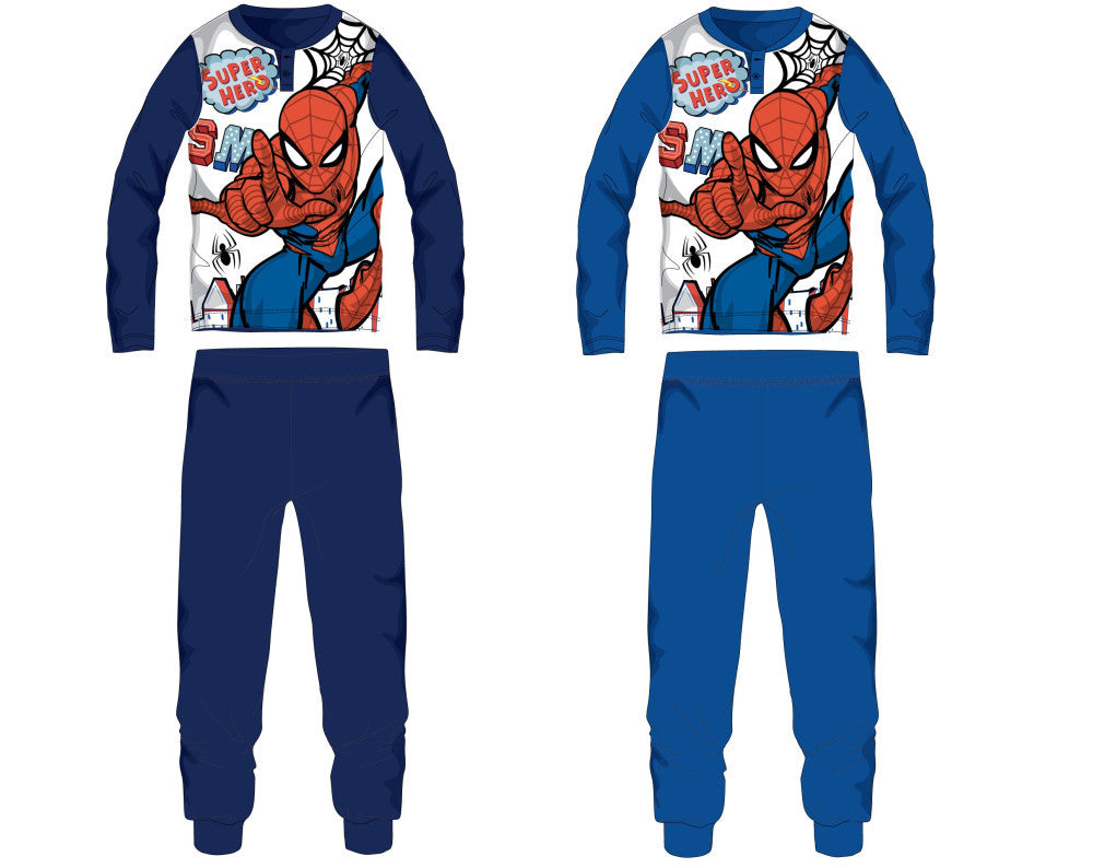 Spiderman cotton jersey children's pajamas - dark blue - 128-0