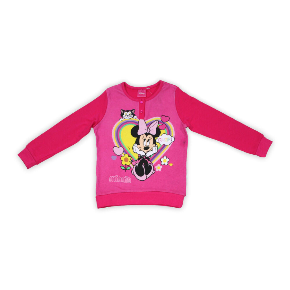 Téli pamut gyerek pizsama - Minnie egér - pink - 128-1